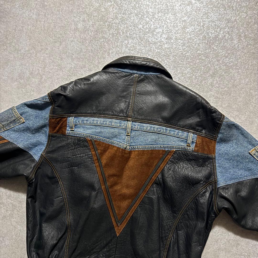 再構築 90s euro vintage leather jacket