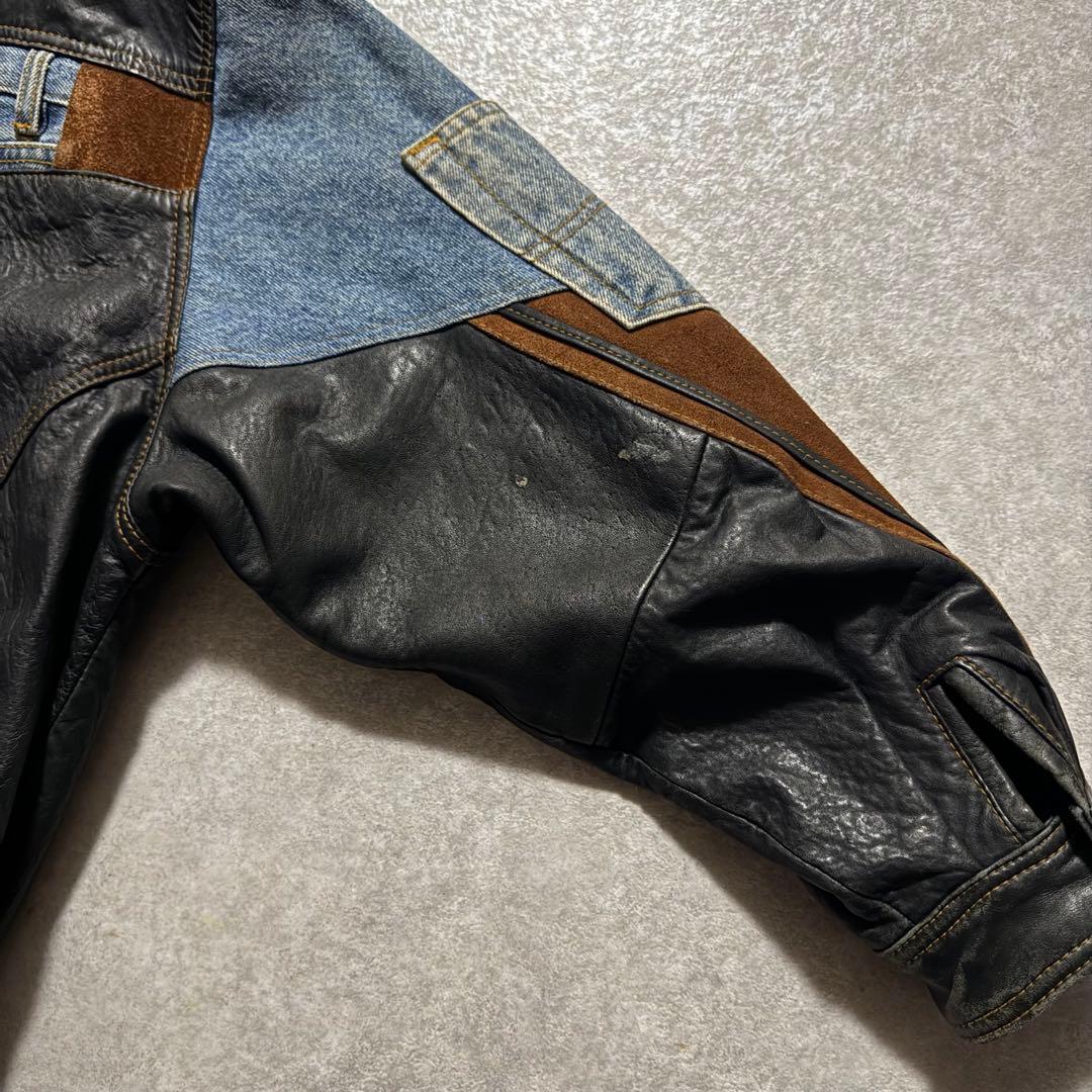 再構築 90s euro vintage leather jacket
