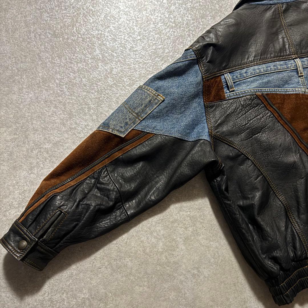 再構築 90s euro vintage leather jacket