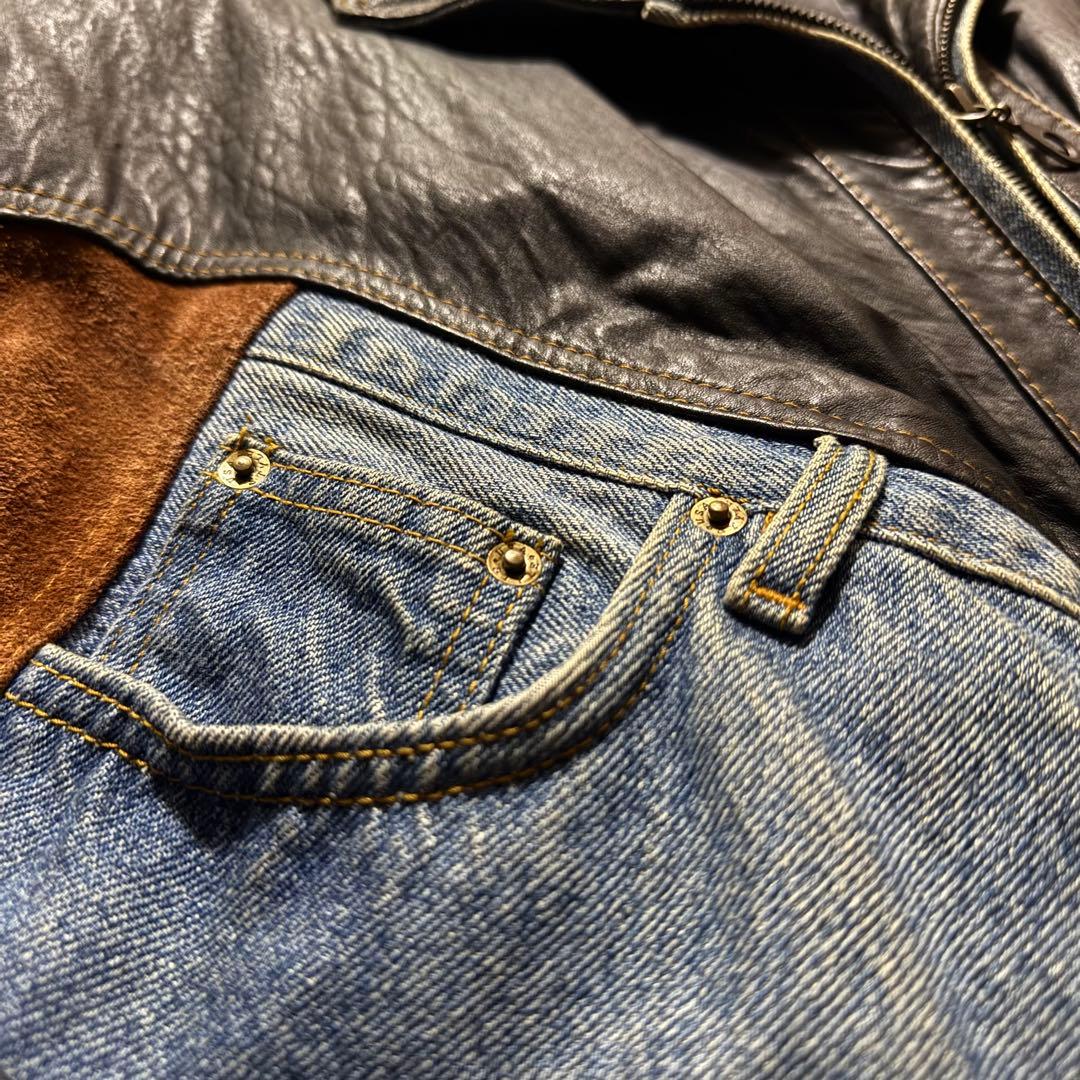 再構築 90s euro vintage leather jacket