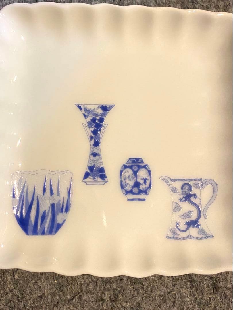 【新品　未使用品】ブルーチャイナ　深川製磁　和菓子皿　皿揃