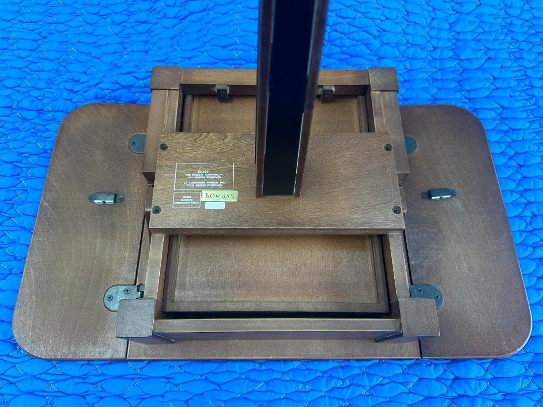 BOMBAY　バタフライサイドテーブル　アンティーク調　ドロップリーフ　ブラウン