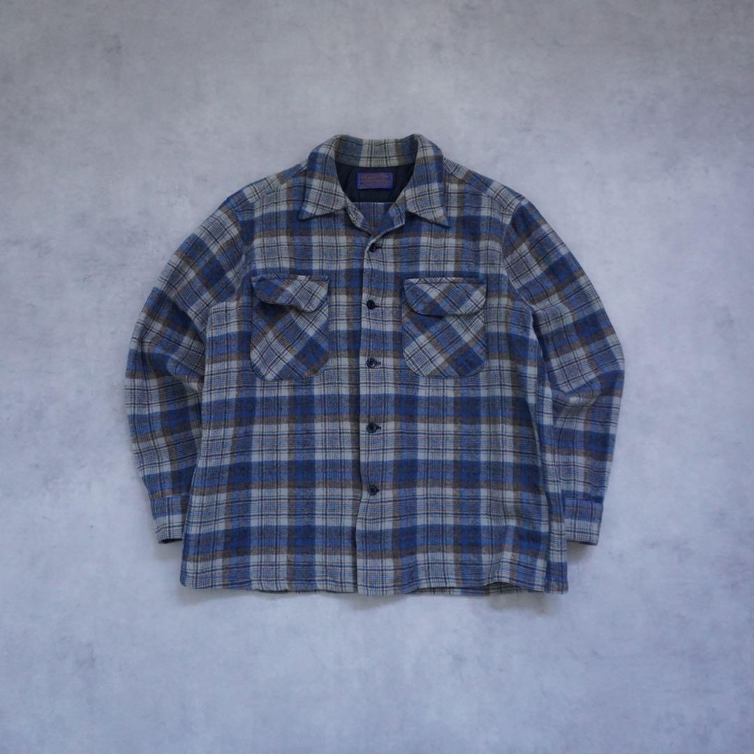 【70s】pendletonペンドルトン ボードシャツ USA製 ブルー L