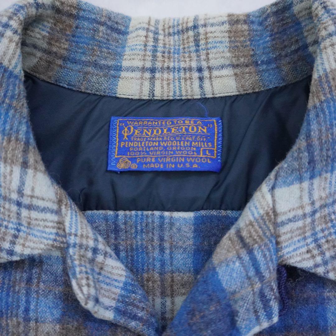 【70s】pendletonペンドルトン ボードシャツ USA製 ブルー L