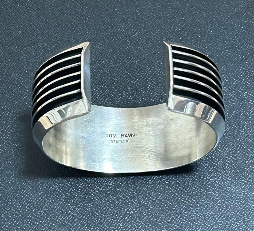 ◆Navajo TOM HAWK 6ライン バングル　Sterling シルバー