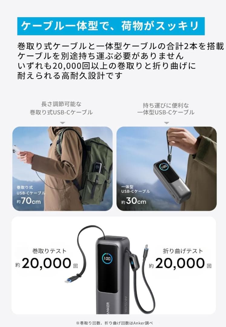 【新品】Anker Power Bank 25000mAh 165W 大容量