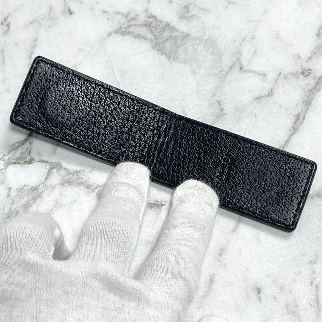 美品　グッチ　マネークリップ　レザー　アニマリエ　ビー　蜂　財布　ブラック