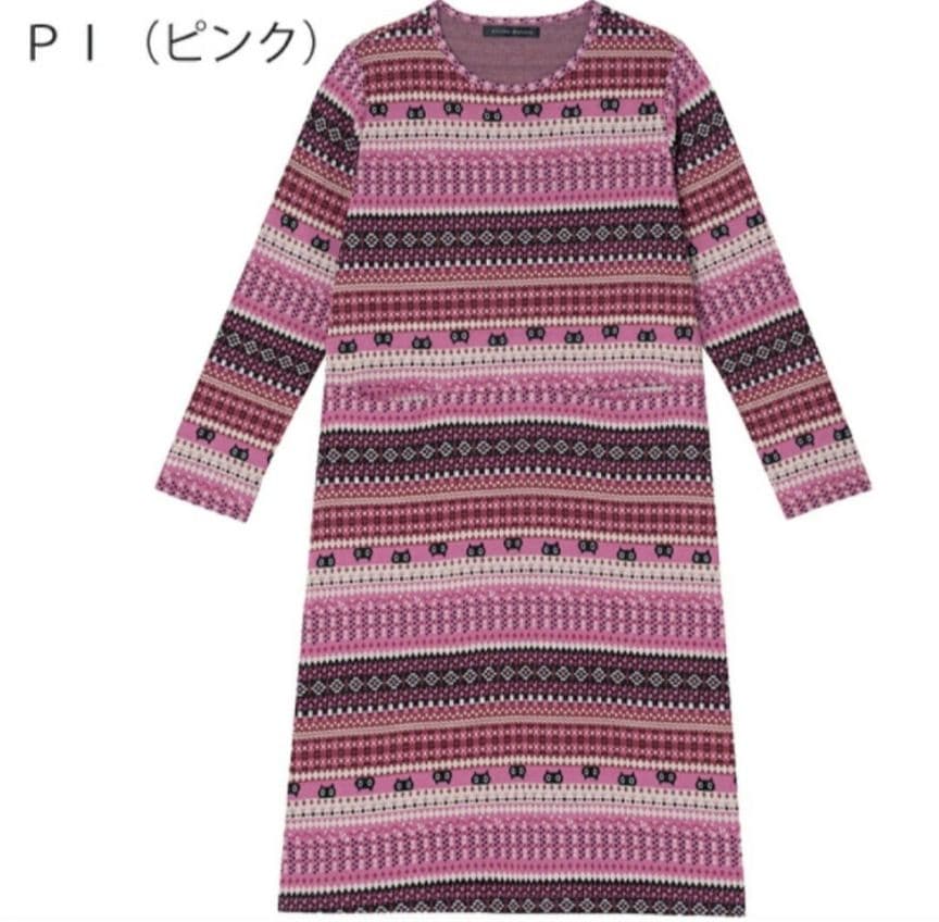 新品タグ付き マタノアツコ　パジャマ ルームウェア ワンピ 更紗 ピンク M