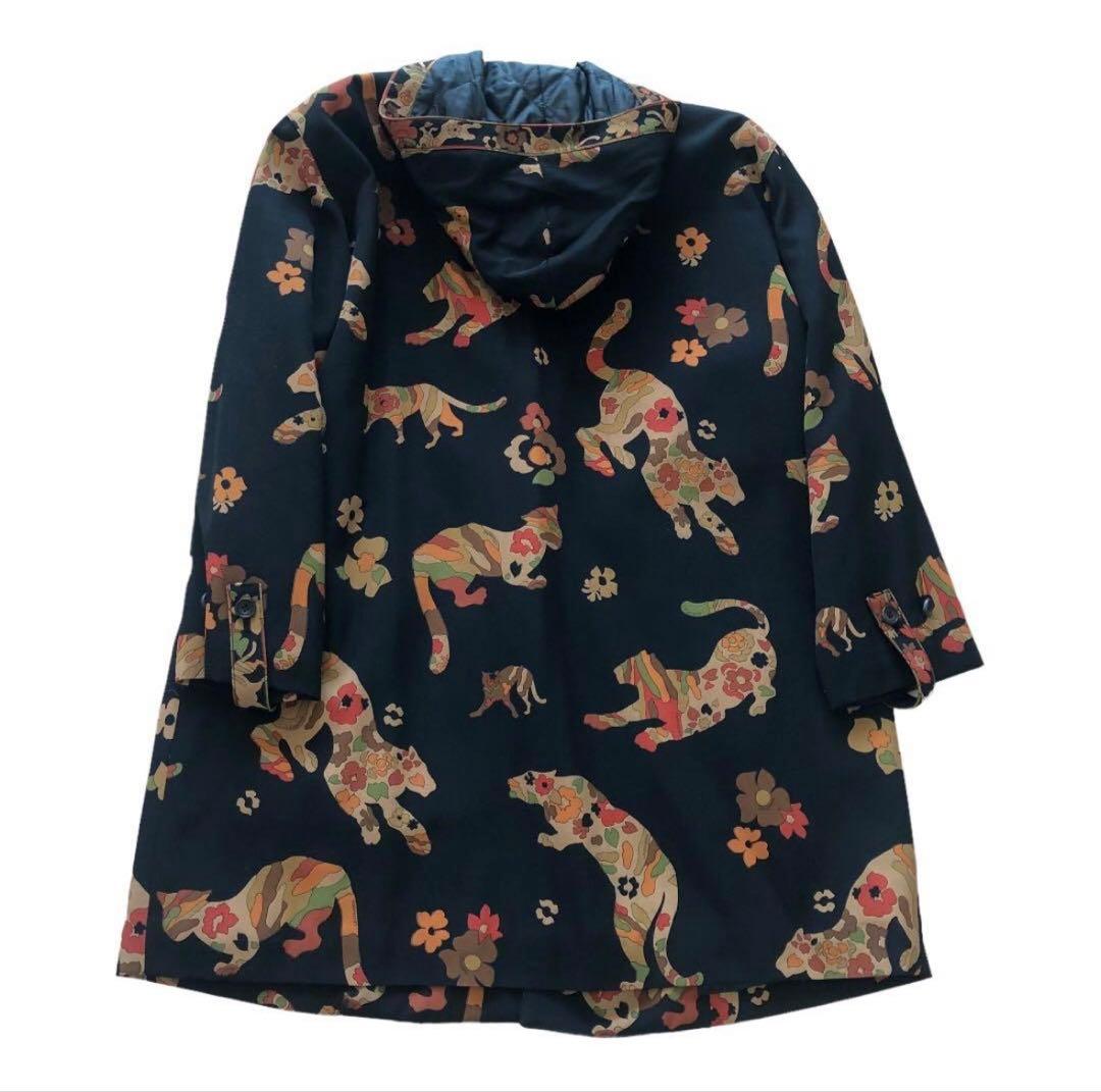 極美品レオナール LEONARD ロングコート ヒョウ柄レディースコート