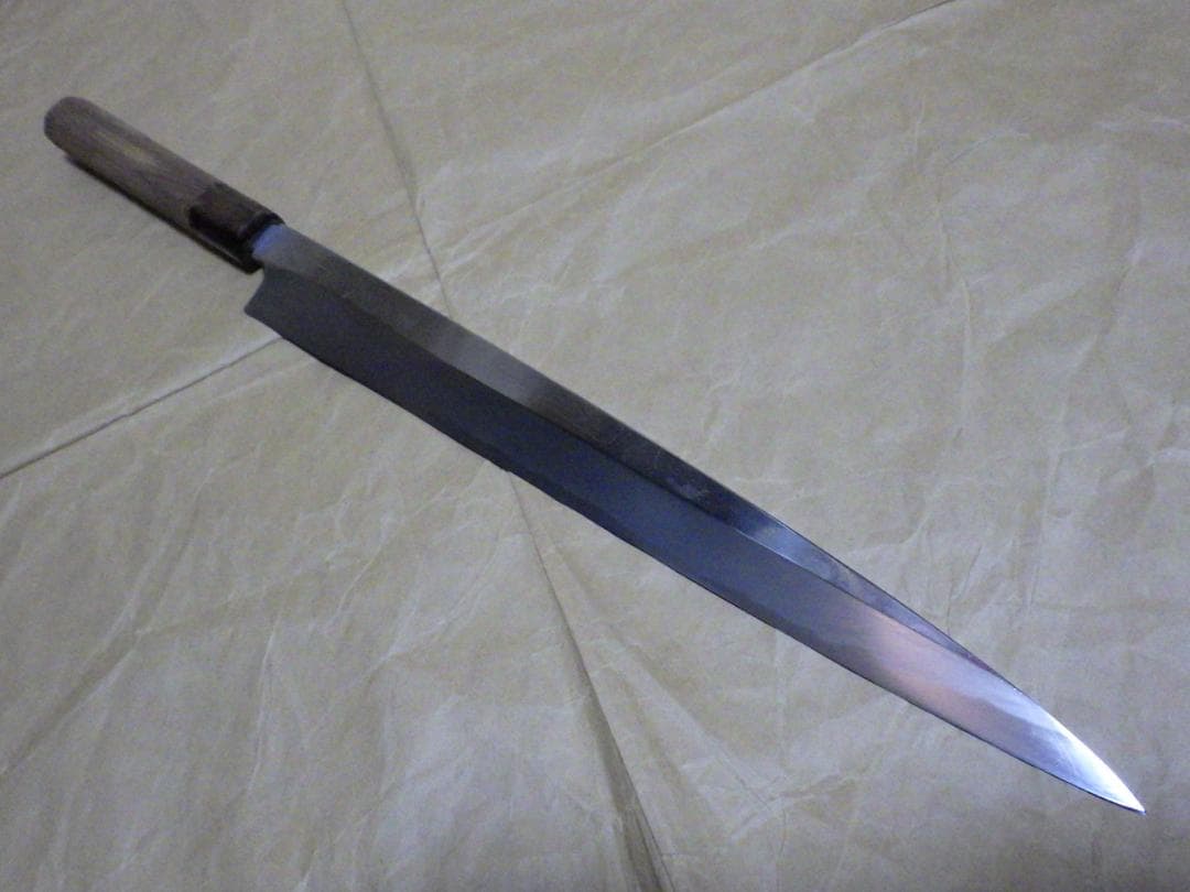 東京/久元作★柳刃包丁尺寸290ｍｍマチ/水牛八角柄★手研ぎ済み★128