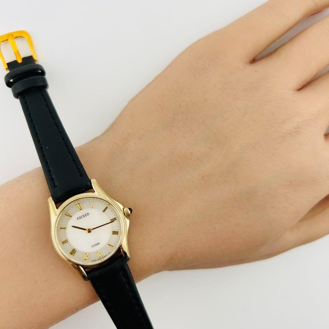 【美品/希少/電池交換済】 CITIZEN EXCEED 腕時計 新品ベルト