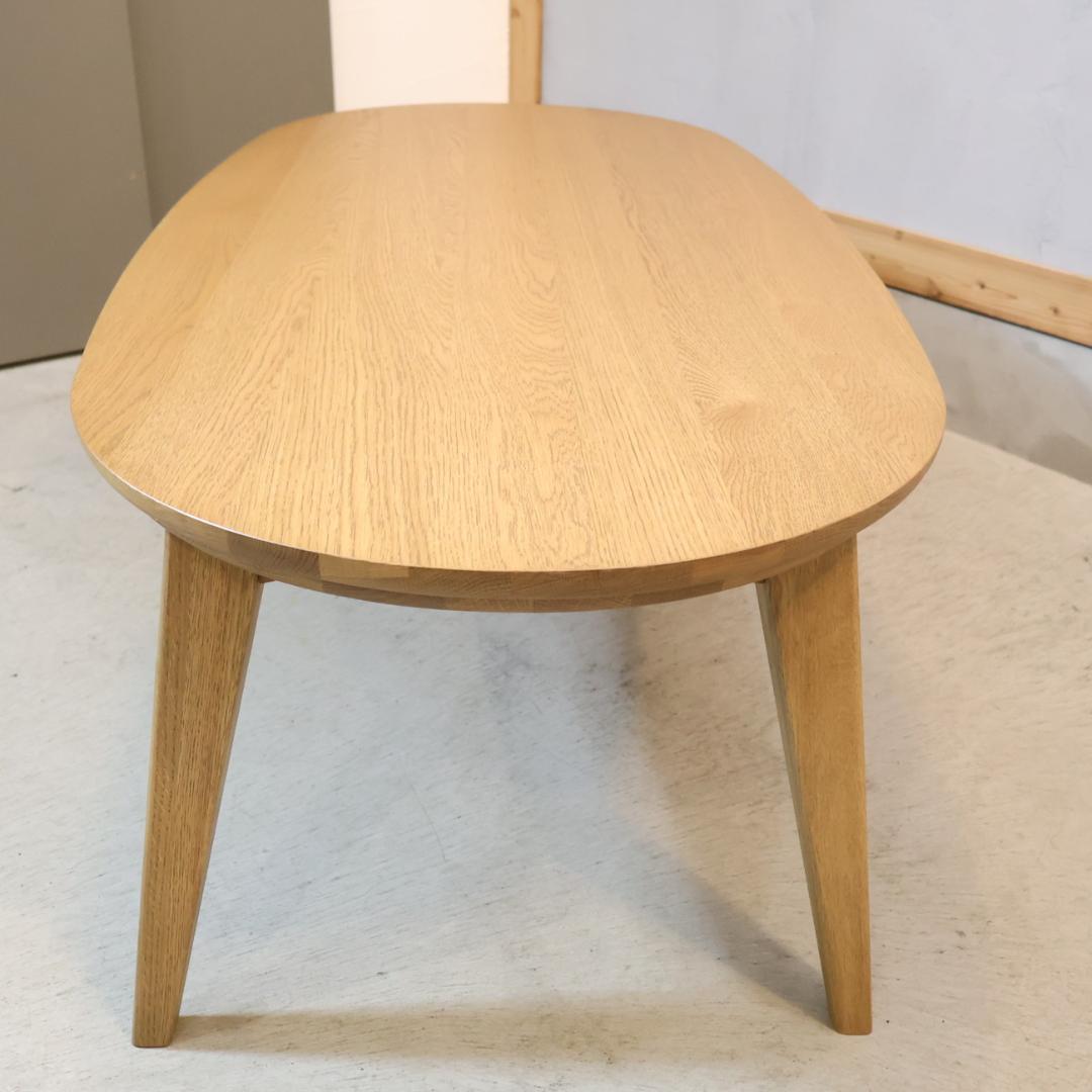 クラッシュゲート クルリ こたつ オーク無垢材 楕円形 ローテーブル テーブル