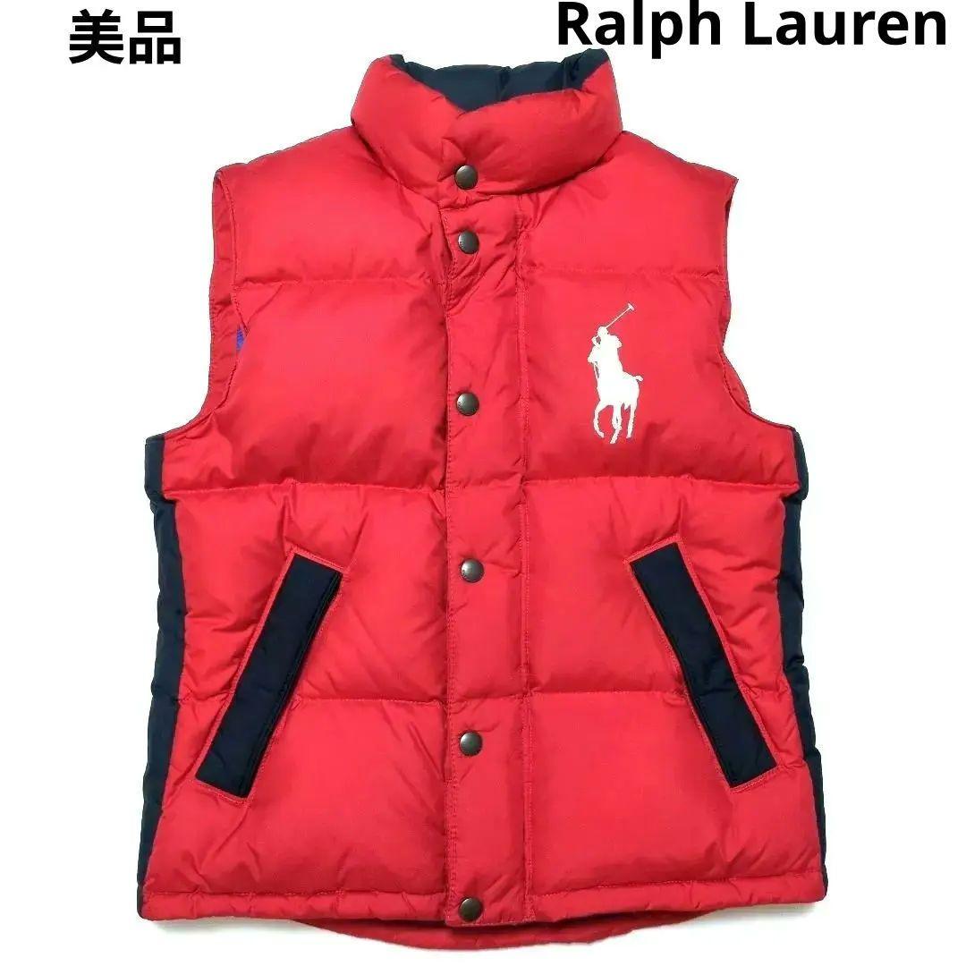 ✨️美品✨️ラルフローレン♪　ダウンベスト　ビッグポニー刺繍　レッド　L