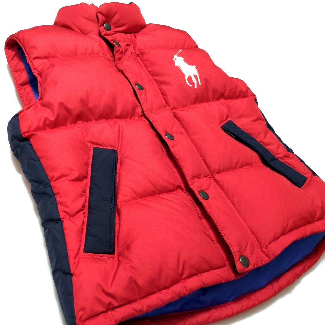 ✨️美品✨️ラルフローレン♪　ダウンベスト　ビッグポニー刺繍　レッド　L