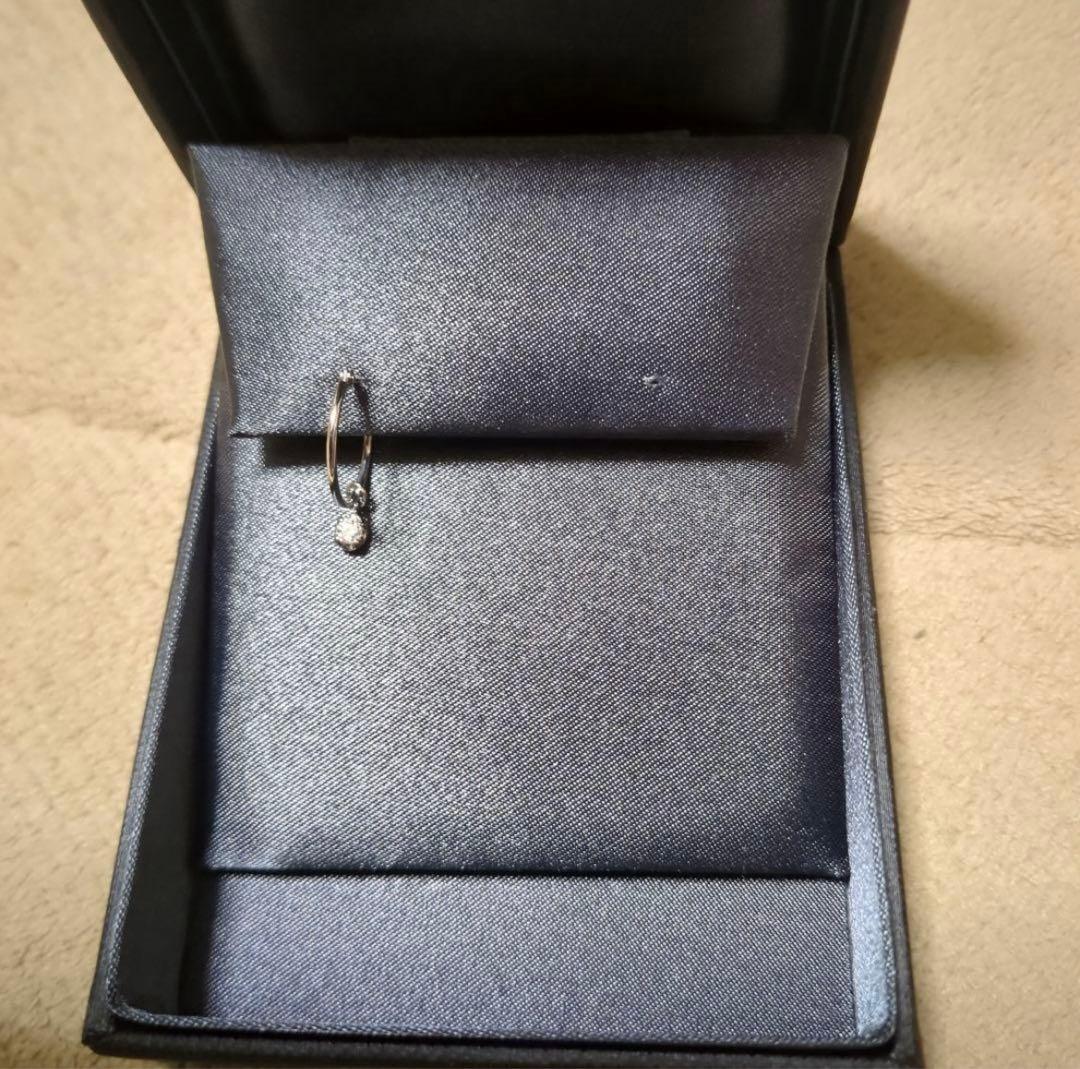 ラザールダイヤモンド　ピアス　片耳のみ　フープピアス