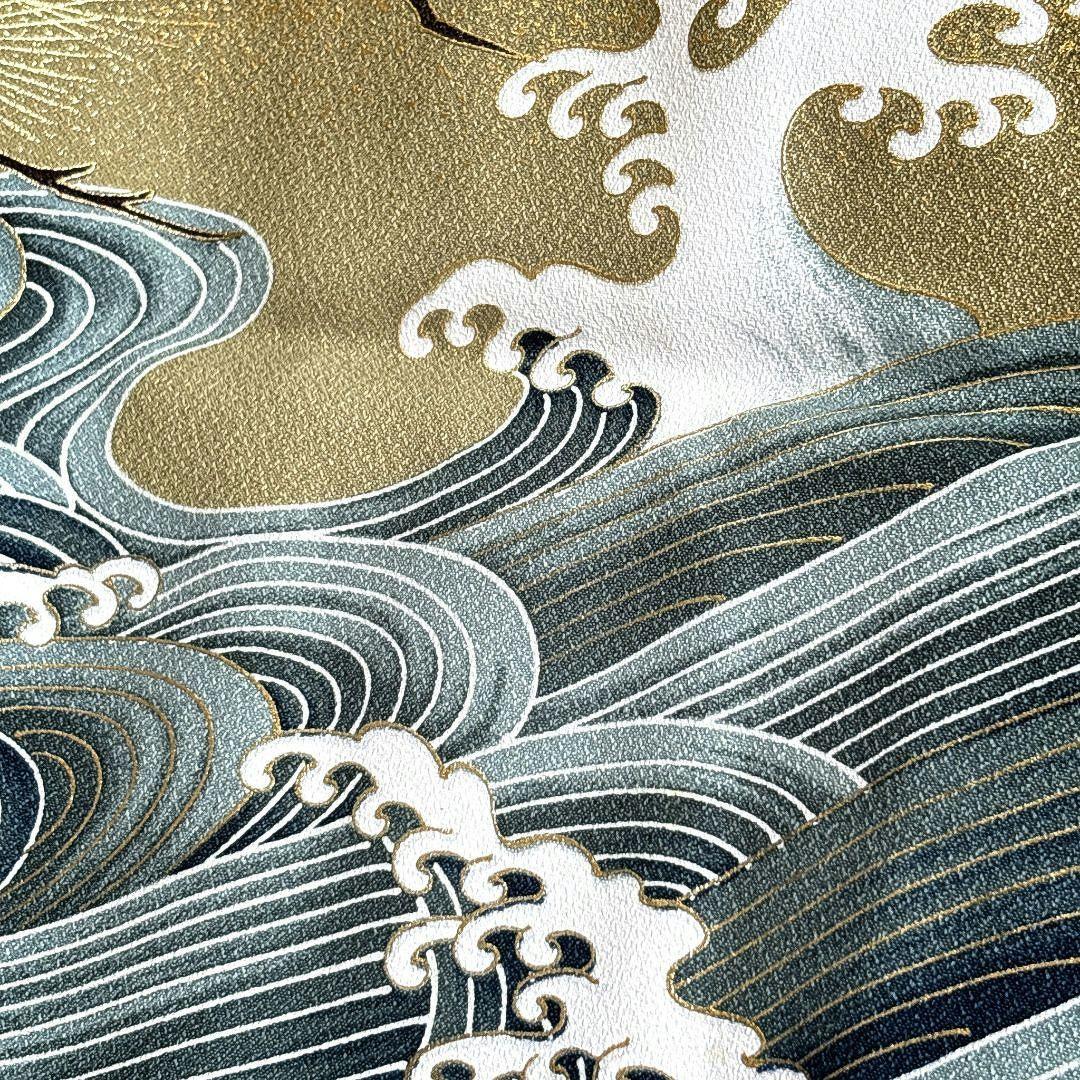 美品フルセット　七五三　５歳男の子　豪華金鷹羽織　袴　長着　長襦袢　小物5055