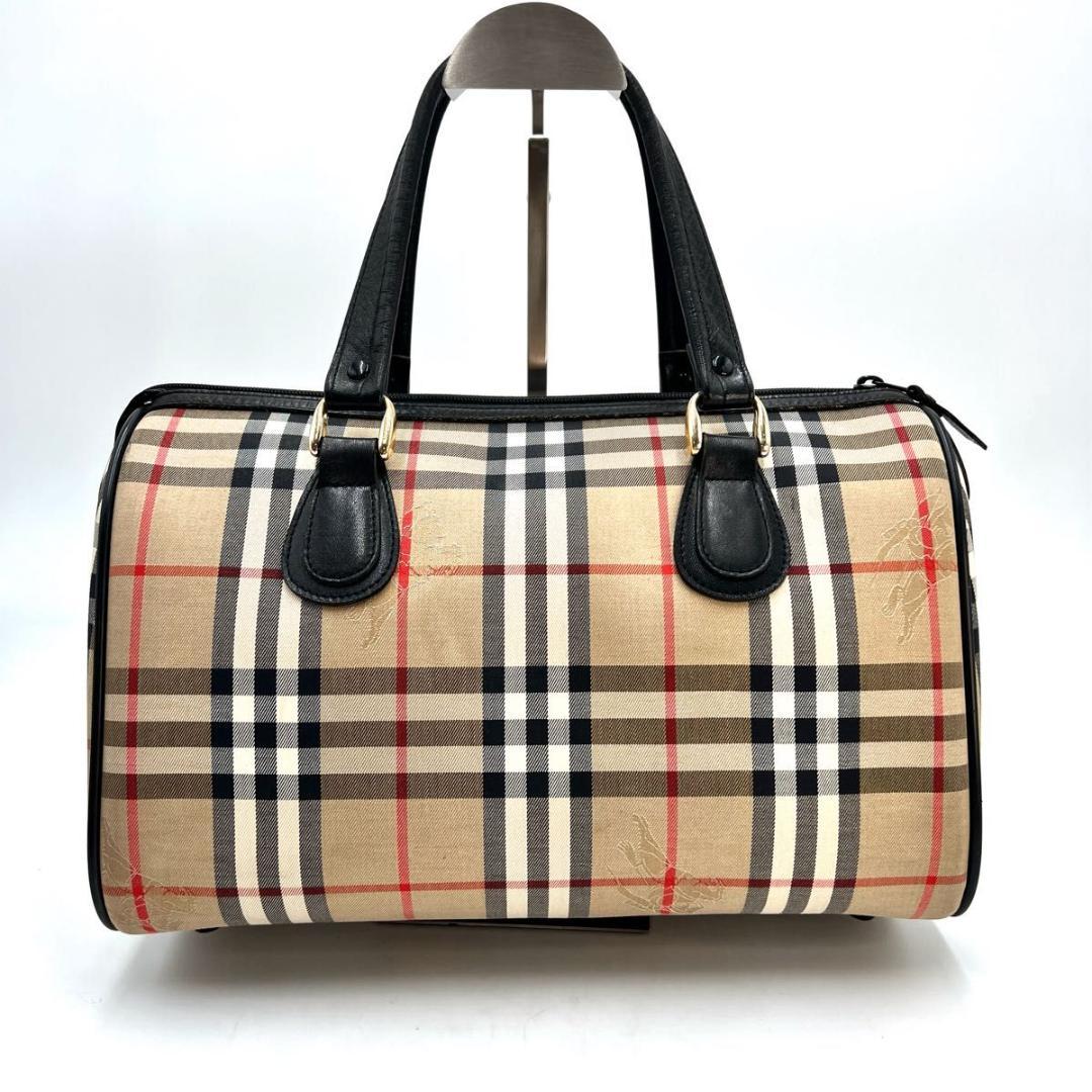 Burberrysバーバリーズ ノバチェック ボストンバッグ キャンバス レザー