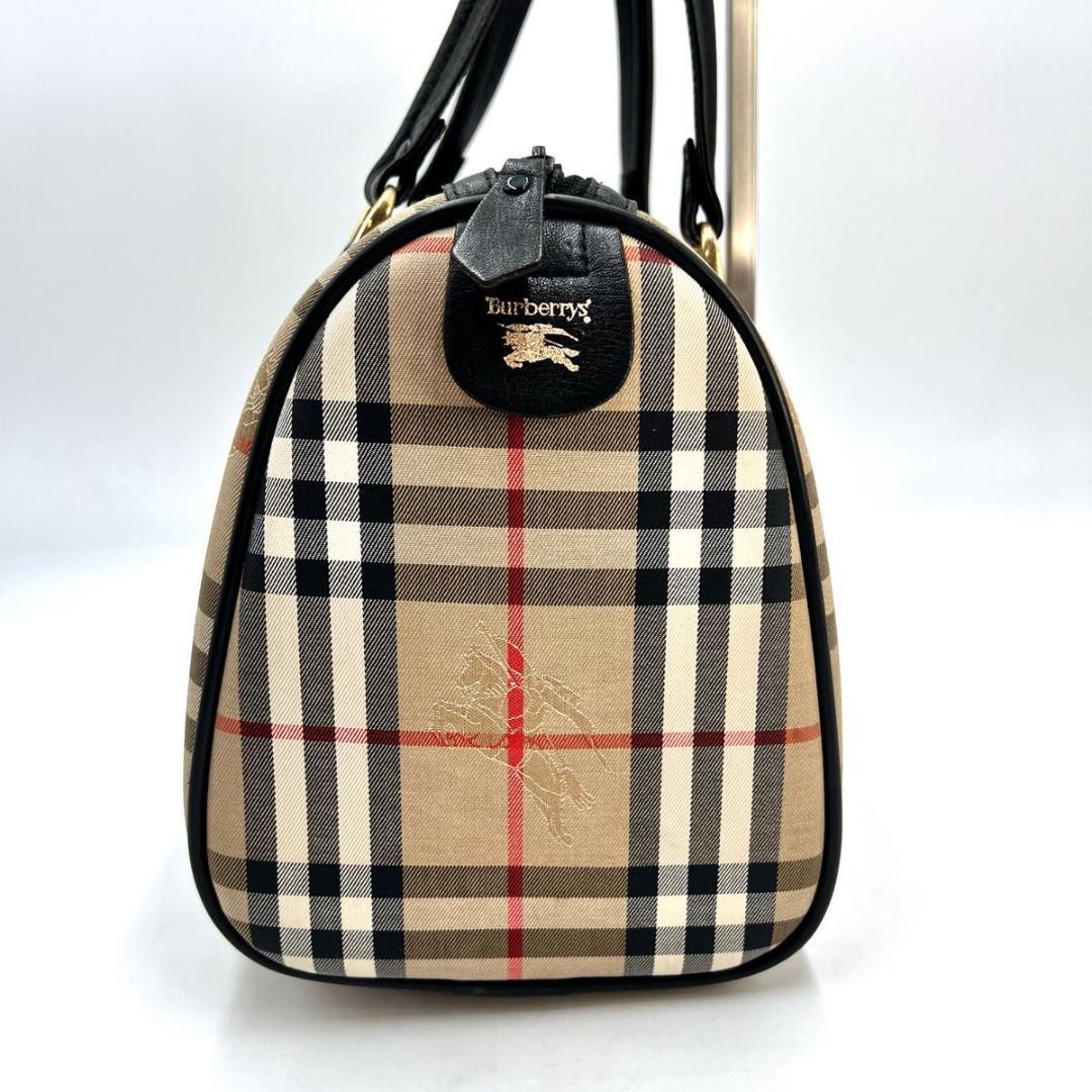 Burberrysバーバリーズ ノバチェック ボストンバッグ キャンバス レザー