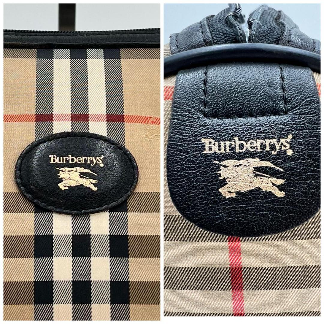 Burberrysバーバリーズ ノバチェック ボストンバッグ キャンバス レザー
