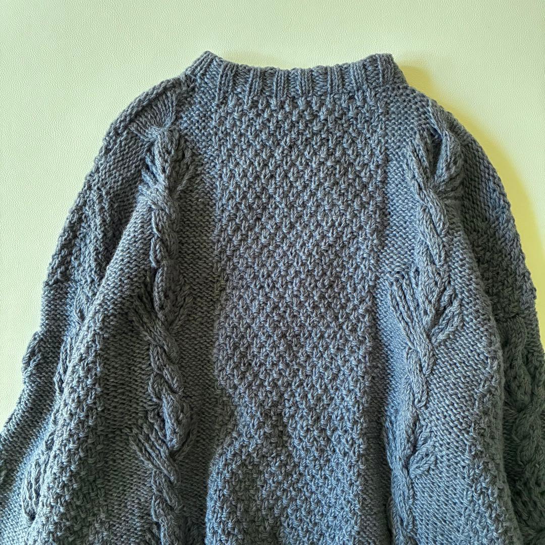 【美品】ジャーナルスタンダード　ネパール製ぽこぽこハンドニット　くすみブルー