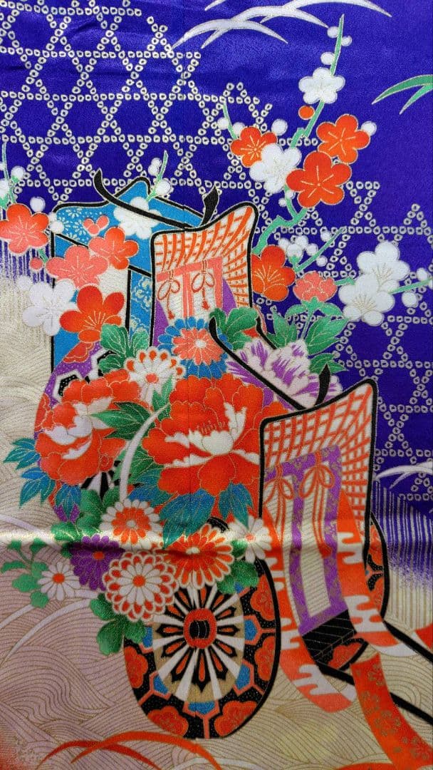 RK544洗える子供着物着丈130センチ裄丈58センチ7歳前後用ポリエステル