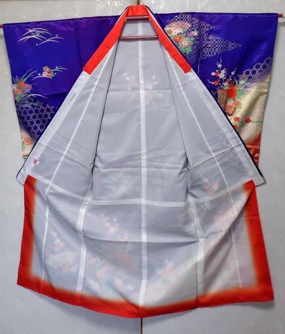 RK544洗える子供着物着丈130センチ裄丈58センチ7歳前後用ポリエステル