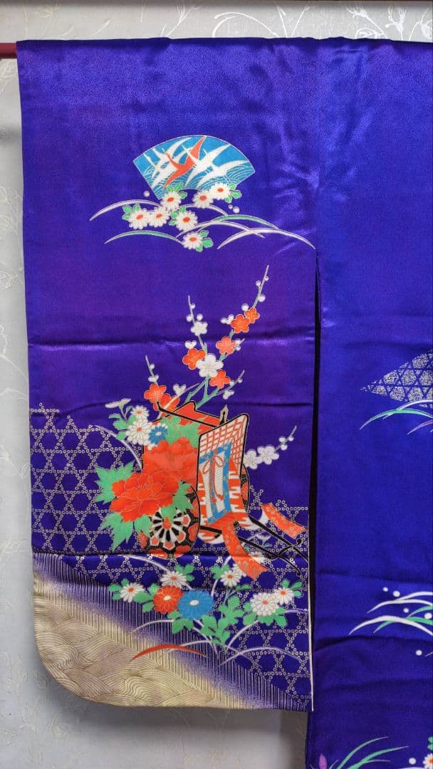 RK544洗える子供着物着丈130センチ裄丈58センチ7歳前後用ポリエステル