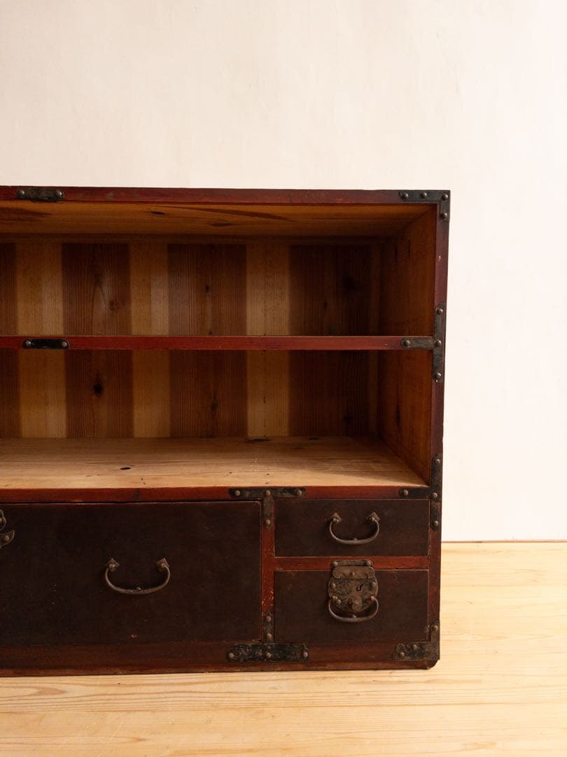 オープンシェルフ　飾り棚　抽斗　古道具　古家具　アンティーク