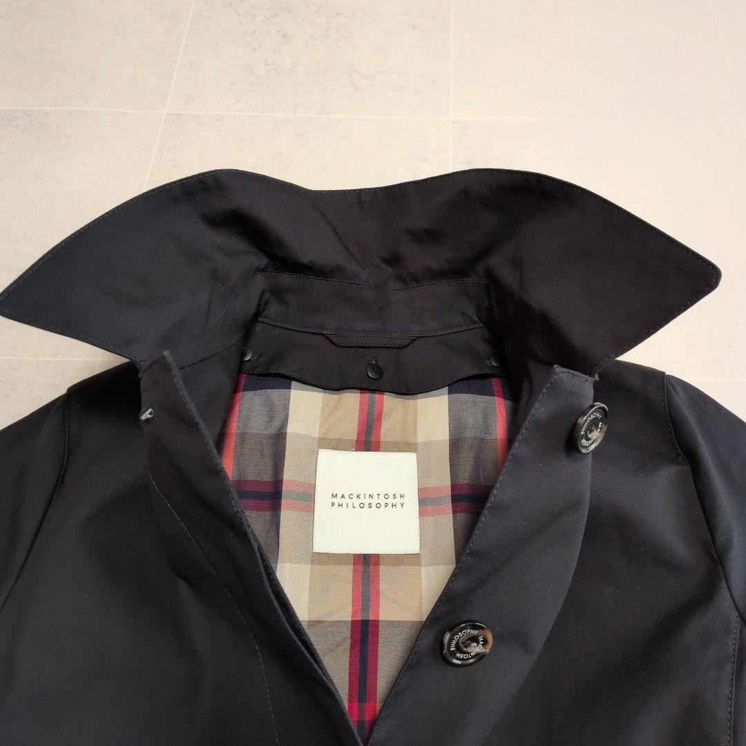 【極美品】マッキントッシュフィロソフィー ライナー付ステンカラーコート 36 紺