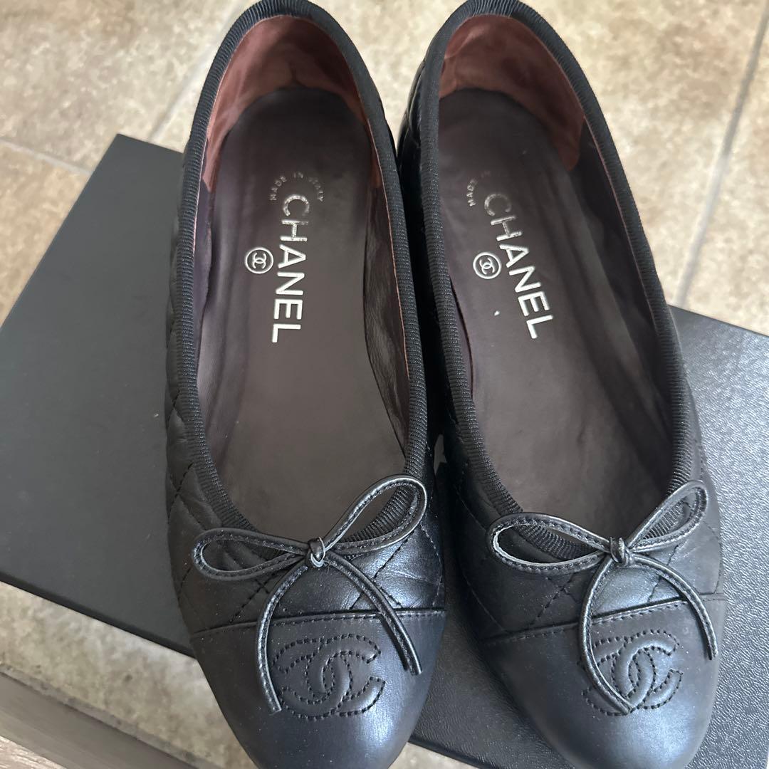 CHANEL ブラック バレエシューズ