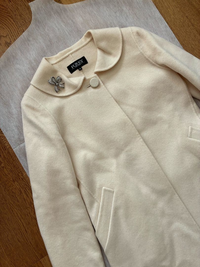 最終価格フォクシー　カシミヤ100%　コート　40