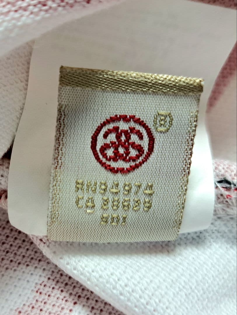 【ゴルフ・S】Stüssy × FL アトミックリング ポロシャツ 白×赤