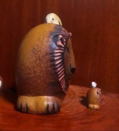 リサラーソン ライオンウイズバード 大小２点セット 北欧 美品