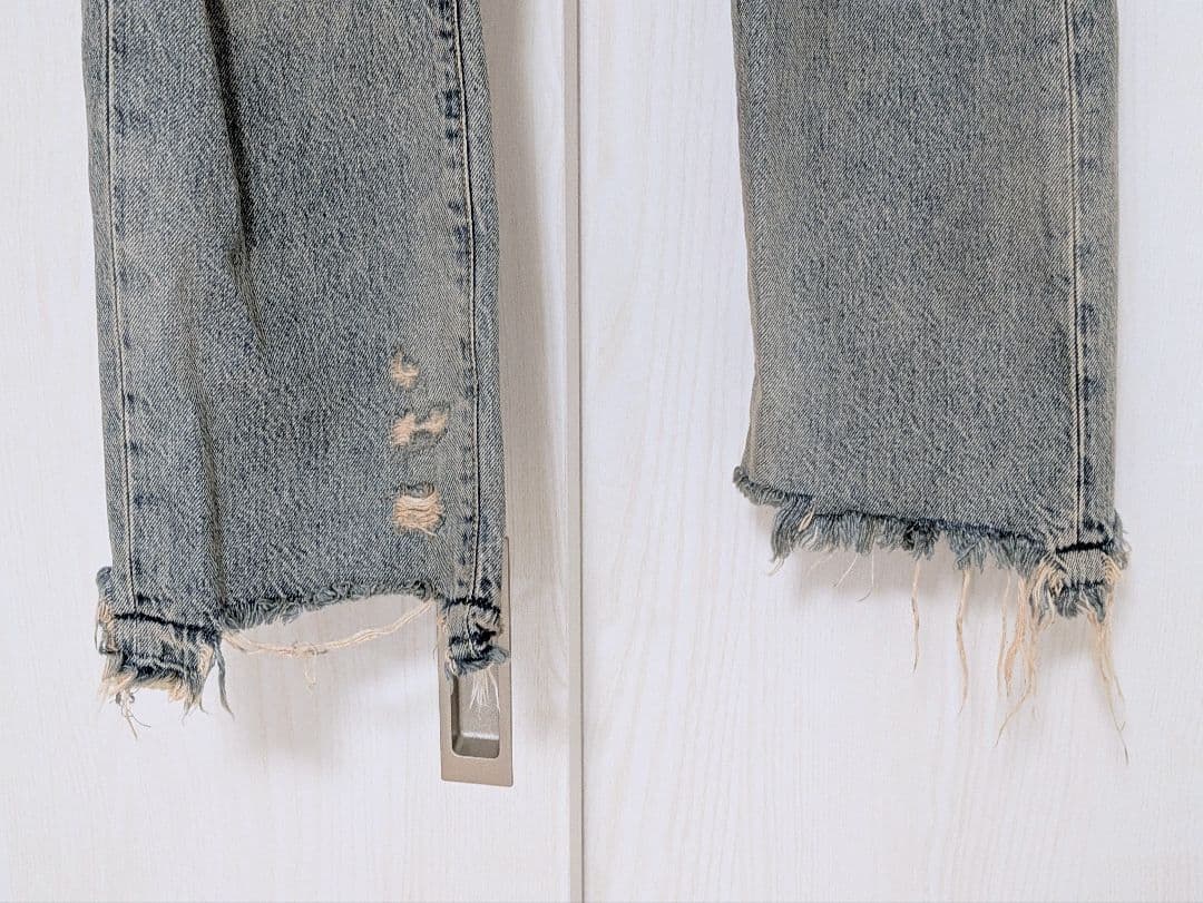 R13／double classic shredd hem／ダメージデニム