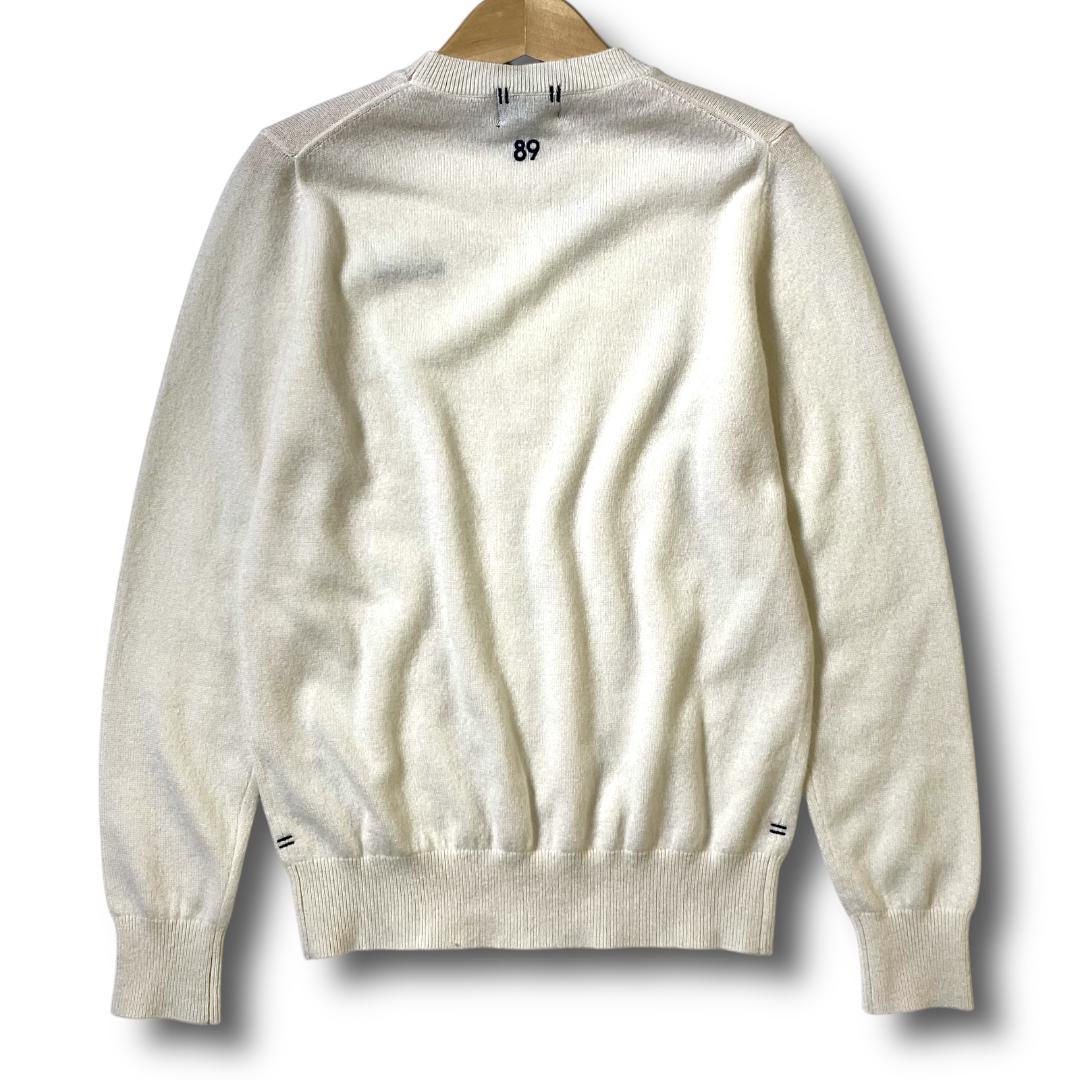 1 パーリーゲイツ 定3.3万 カシミヤ100% ロゴ刺繍 ニット セーター 白