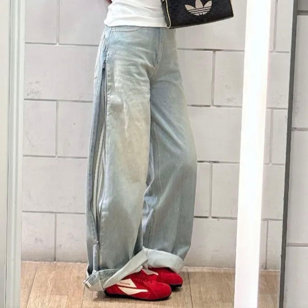 新品24 ADILENIUM シーズン3 ジップウォッシュド デニム パンツ