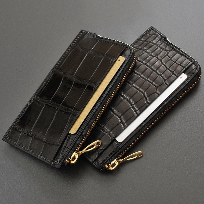 ■新品　送料込み■本クロコダイル　鰐革　男女兼用　フラグメントウォレット　ENA