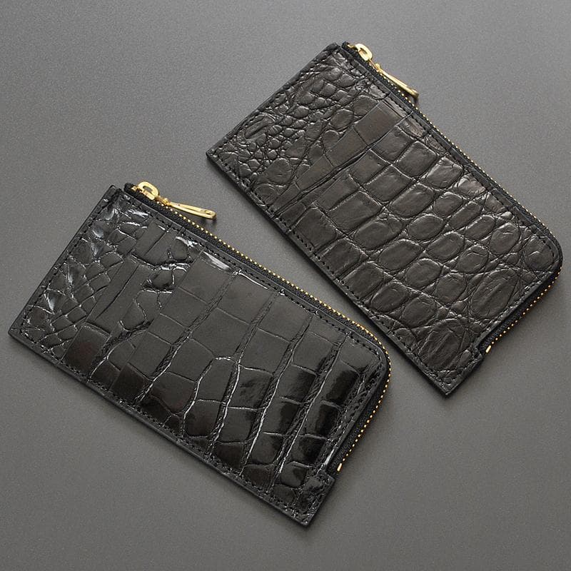 ■新品　送料込み■本クロコダイル　鰐革　男女兼用　フラグメントウォレット　ENA
