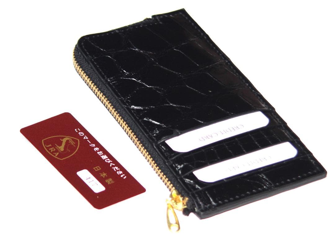 ■新品　送料込み■本クロコダイル　鰐革　男女兼用　フラグメントウォレット　ENA