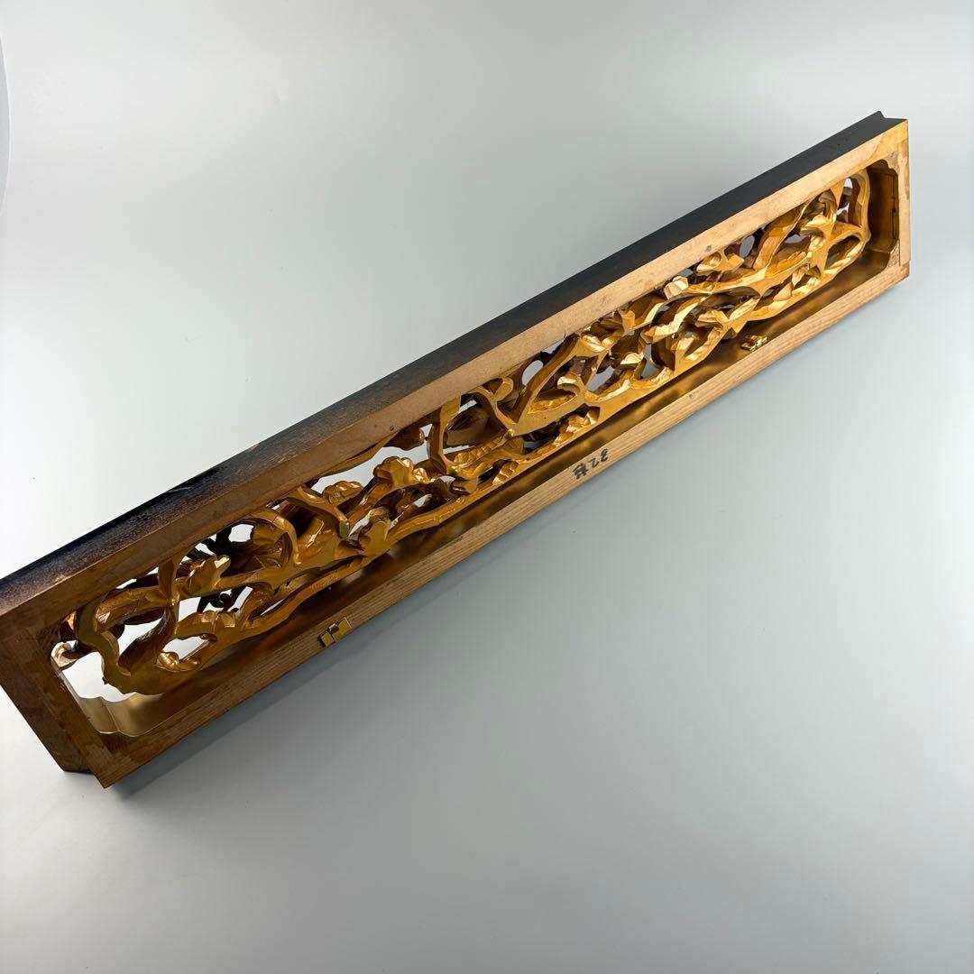 木彫 金彩色 透彫 欄間 細密彫刻