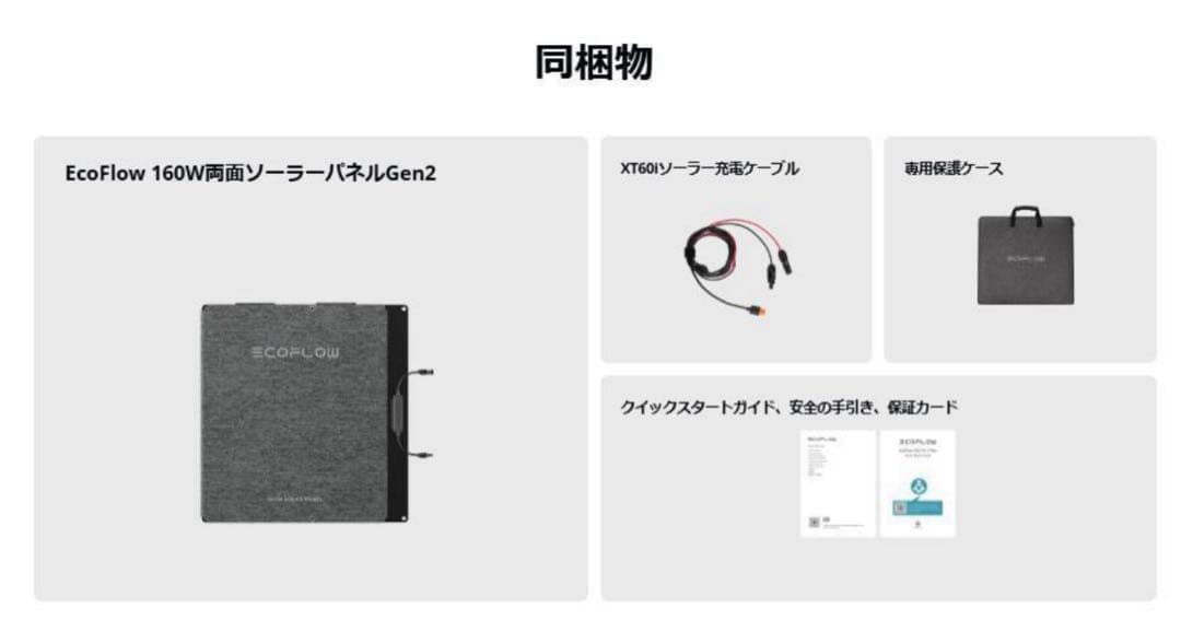 【新品未開封】EcoFlow 160W 両面 ソーラーパネルGen2