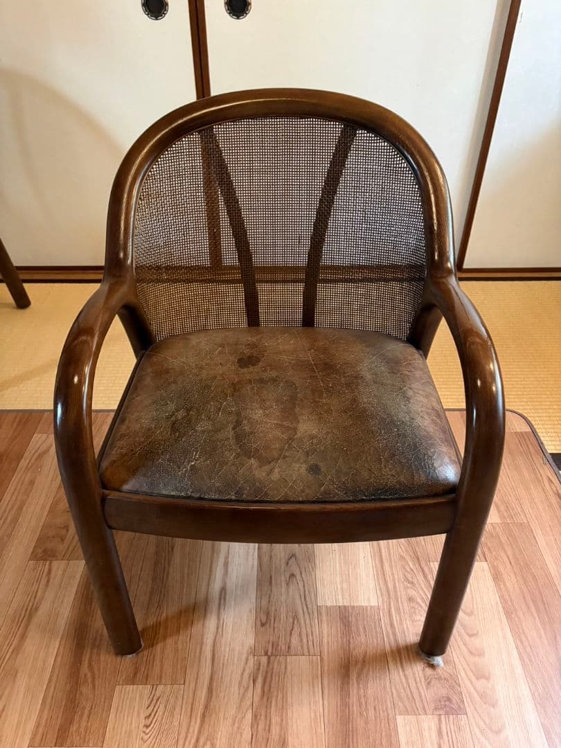 karimoku カリモク 籐 ラタン 木製 ダイニングチェア 昭和レトロ