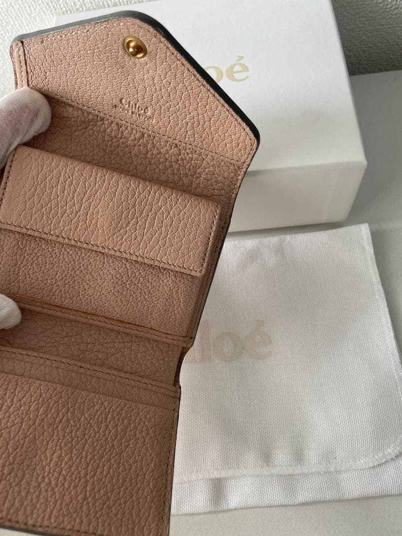 Chloé クロエ 三つ折り財布 グレーとピンク