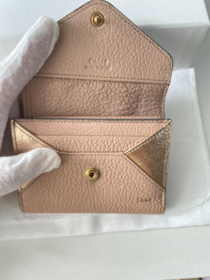 Chloé クロエ 三つ折り財布 グレーとピンク