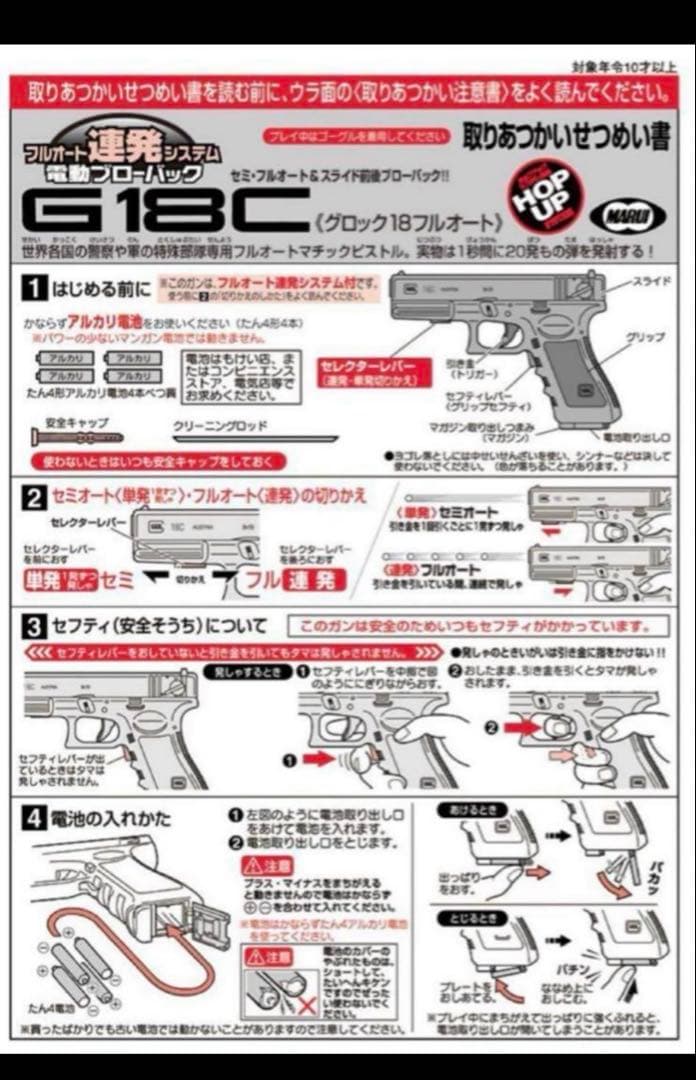 美品　東京マルイ　カスタム品　グロックG18C Glock 強化カーボンピニオン