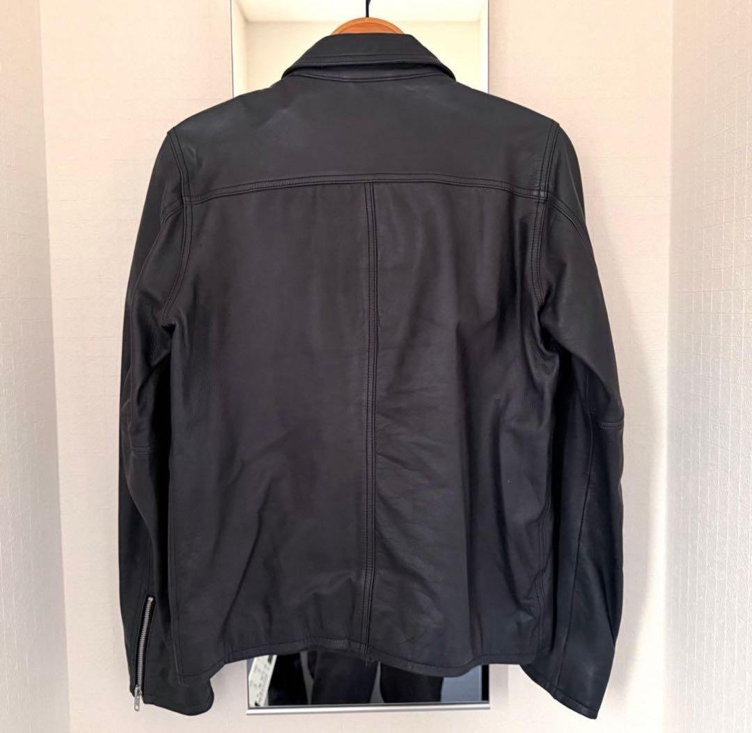 SHIPS JET BLUEシップス シンプルなリアルレザーjkt.L極美