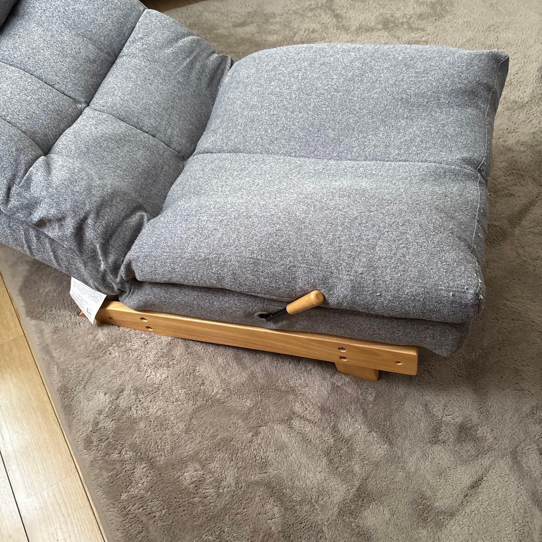 ニトリ　リクライナーソファ　チェア　グレー　右レバー