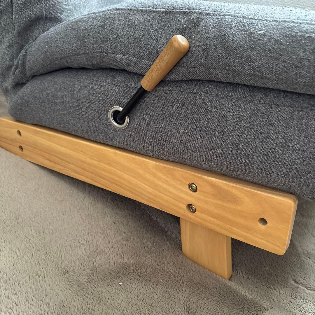 ニトリ　リクライナーソファ　チェア　グレー　右レバー