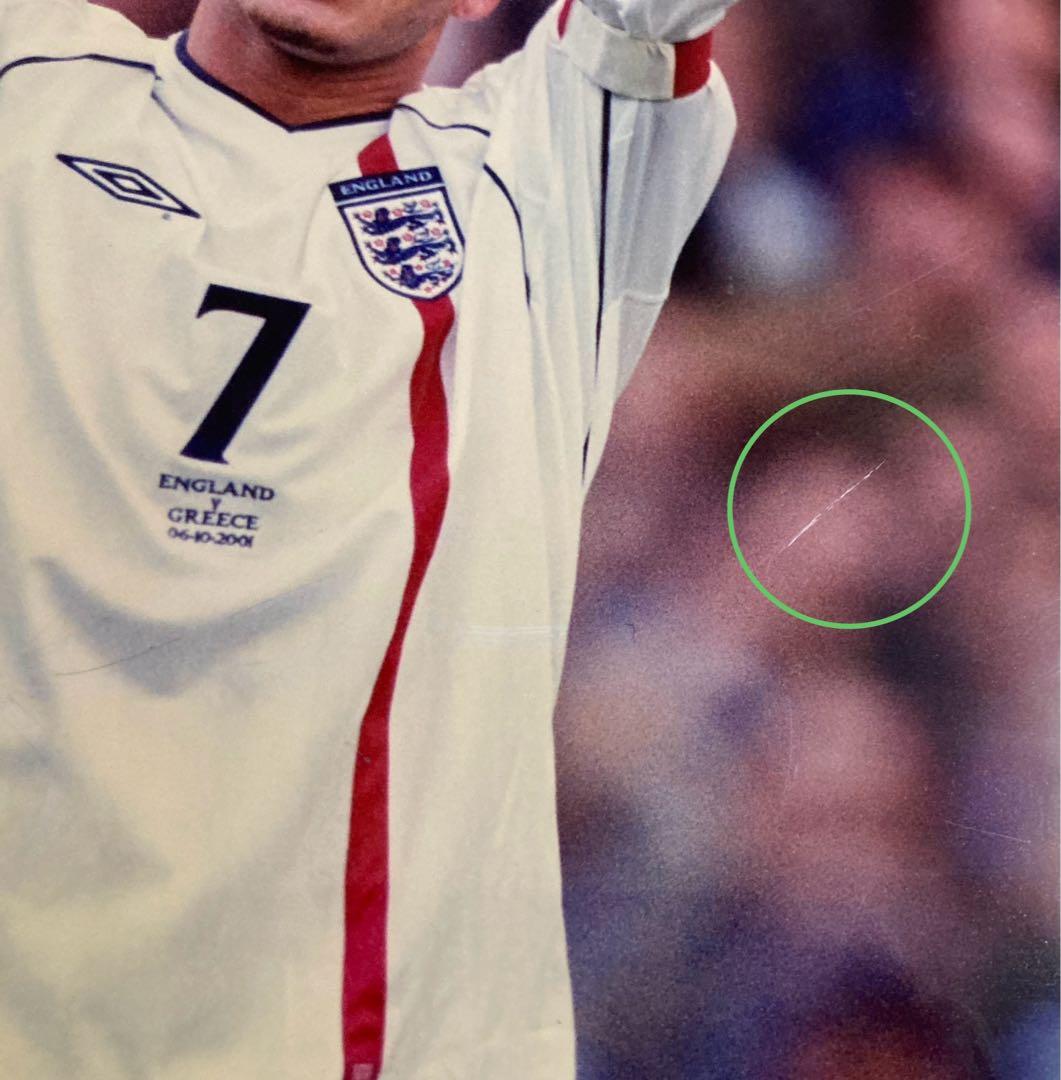 ジョージ・ベスト社 額縁入り サッカー デビット・ベッカム 2002年W杯