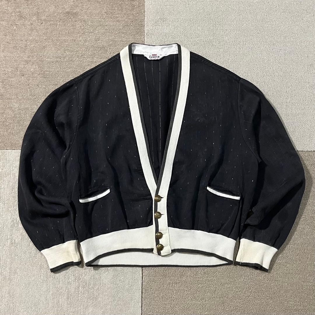 1950's vintage Campus ピケ カスリ柄 コットンカーディガン